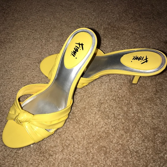 yellow short heels